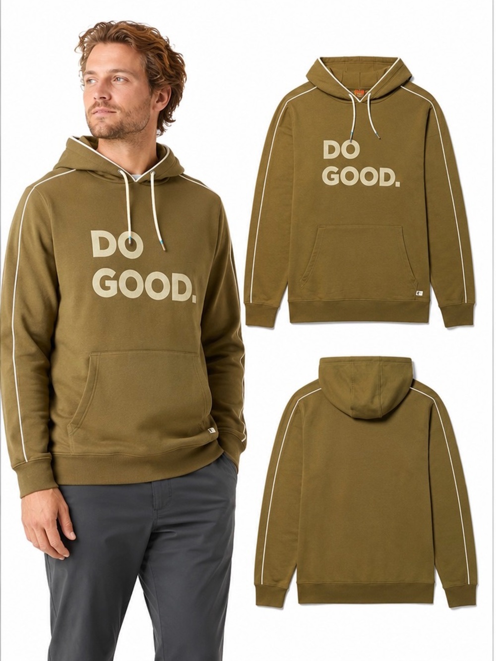 Cotopaxi Do Good Pullover Hoodie Grain Olive Organic Cotton NWT Size S
